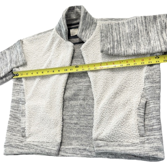 Anthropologie Saturday Sunday Sherpa Fleece Cardigan Jacket S Gray White Cozy - Picture 6 of 8